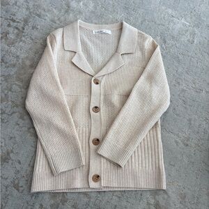 Kids Beige Cardigan Sweater